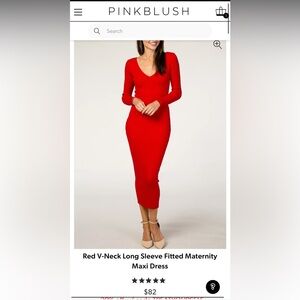 Pinkblush Red Long Sleeve Maxi Dress